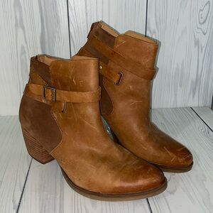 Kork-Ease Brown Leather Ankle Boots